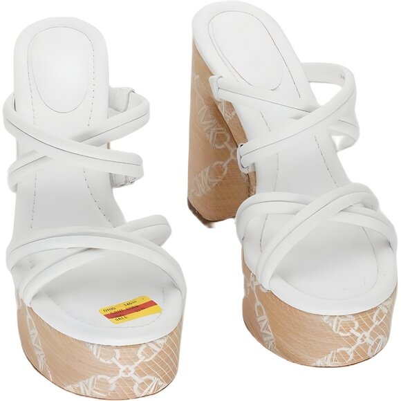 Michael Kors Corrine Strappy Platform Espadrille Sandals Natural White US 7M - Picture 1 of 6